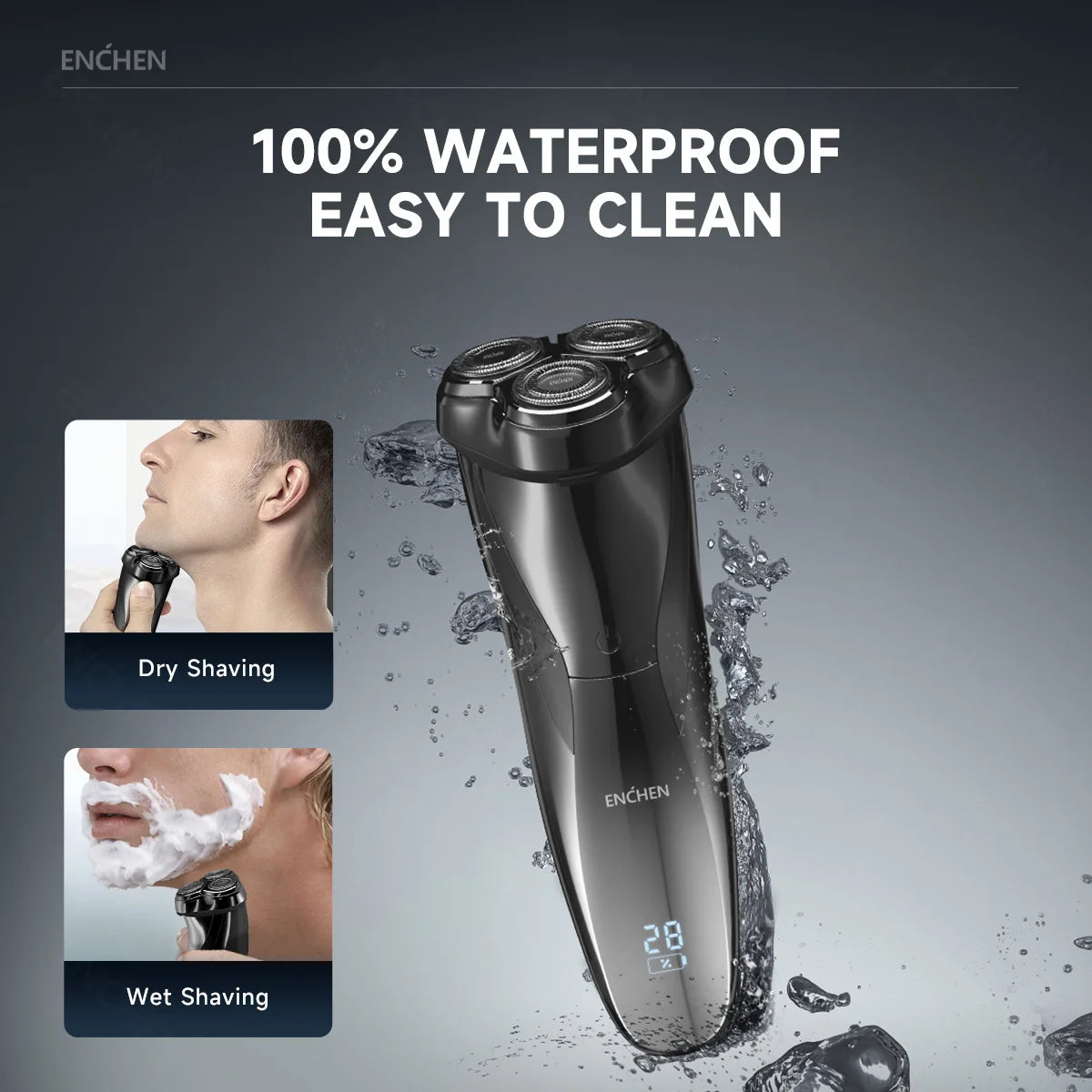 TravelShavers 3D Blackstone Travel Electric Shaver – TSA-Friendly, Compact 3D Floating Head for On-the-Go Grooming