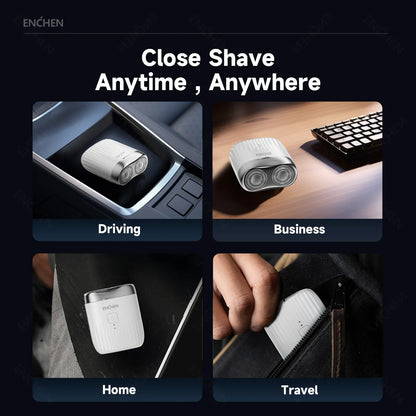 TravelShavers Mini Pro Travel Electric Shaver – TSA-Friendly, 2-Direction Flex Heads, Compact Carry-On Size
