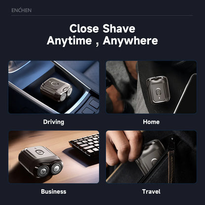 TravelShavers Mini Travel Electric Shaver – 2-Direction Flex Heads, TSA-Friendly, Compact for Carry-On