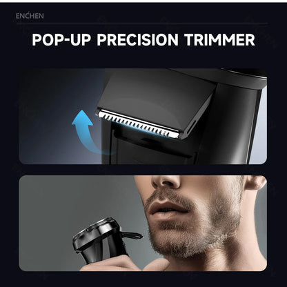 TravelShavers 3D Blackstone Travel Electric Shaver – TSA-Friendly, Compact 3D Floating Head for On-the-Go Grooming