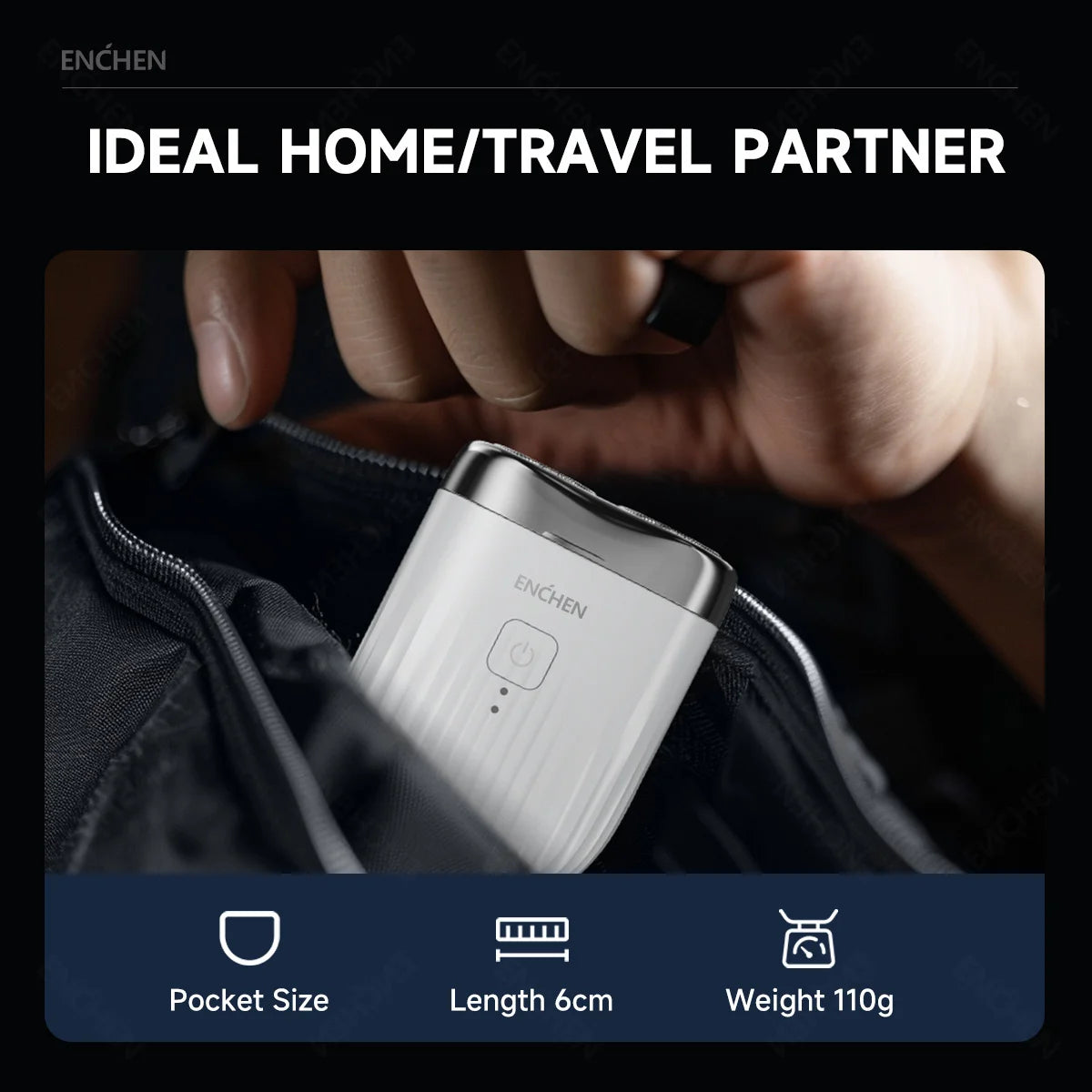 TravelShavers Mini Pro Travel Electric Shaver – TSA-Friendly, 2-Direction Flex Heads, Compact Carry-On Size