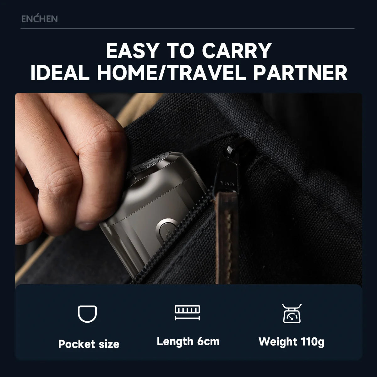TravelShavers Mini Travel Electric Shaver – 2-Direction Flex Heads, TSA-Friendly, Compact for Carry-On